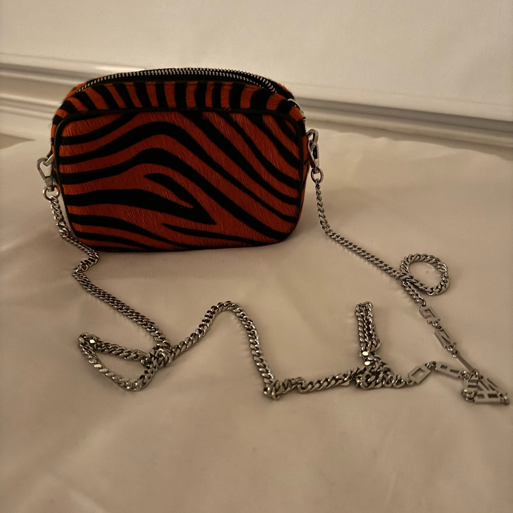 Golden Goose Orange and Black Zebra Print Star Crossbody Bag - Picture 5 of 7